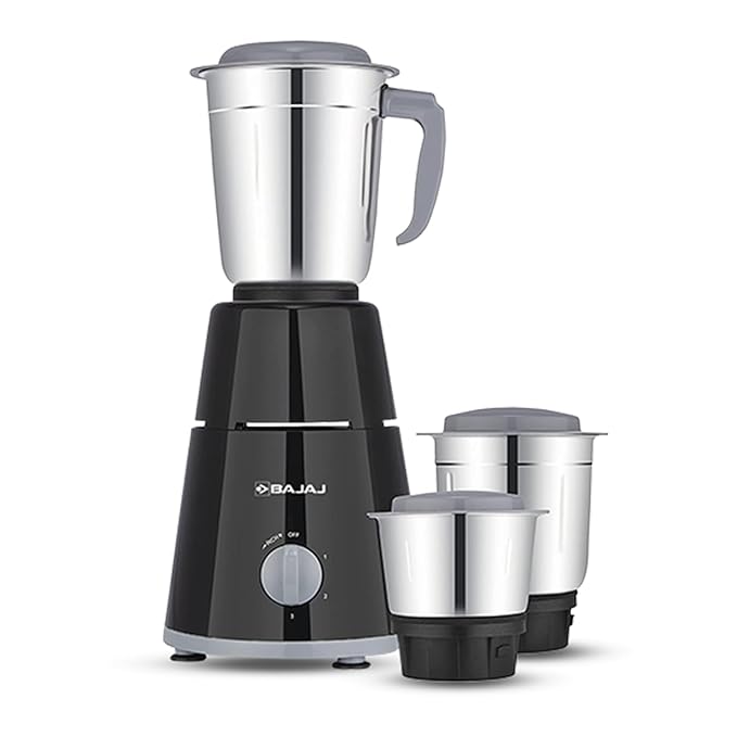 LG GX-1 Mixer Grinder 500W | Superior Mixie For Kitchen | 2-In-1 For Dry Grinding | Blade Function With Titan Motor | 3 Stainless Steel Mixer Jars | 1 Year Product Warranty By Bajaj